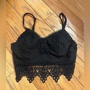 Black top with lace detail